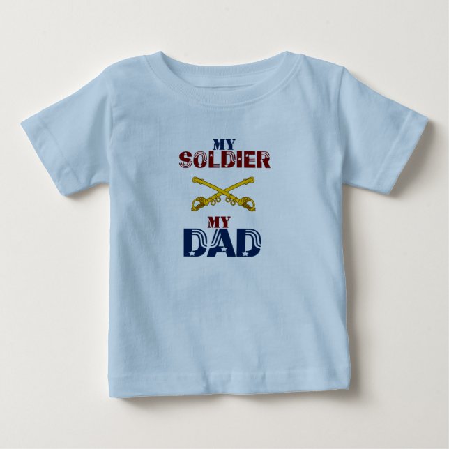 Camiseta De Bebé Mi soldado mi papá Cav (Anverso)