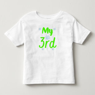 Camiseta De Bebé Mi tercer cumpleaños de tres años, verde brillante