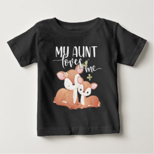Camiseta De Bebé Mi tía ama a corza y cervatillo