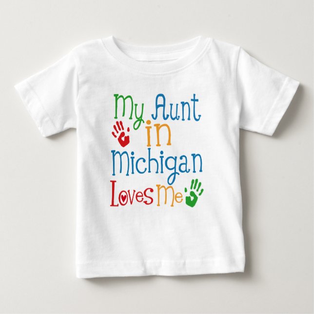 Camiseta De Bebé Mi tía en Michigan me ama (Anverso)