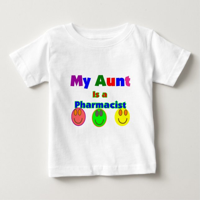 Camiseta De Bebé "Mi tía es farmacéutica" Regalos para niños (Anverso)