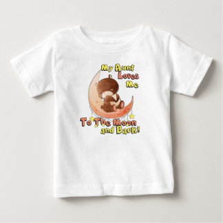 Camiseta De Bebé Mi tía Loves Me a la luna y a la parte posterior