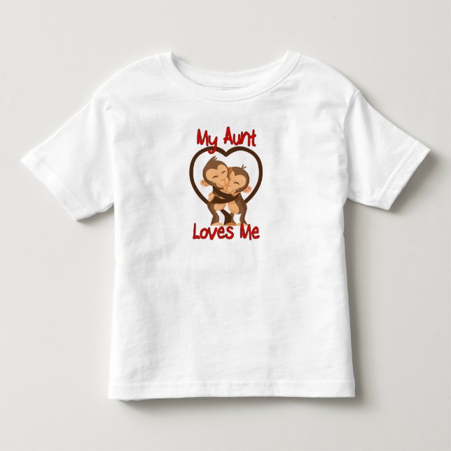 Camiseta De Bebé Mi tía me ama al mono (Anverso)