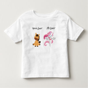 Camiseta De Bebé Mi tía, tu caballo, el humor de arte de Unicornio,