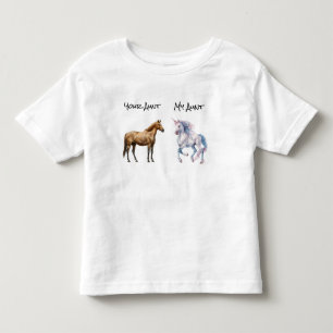 Camiseta De Bebé Mi tía, tu caballo, el humor de arte de Unicornio,