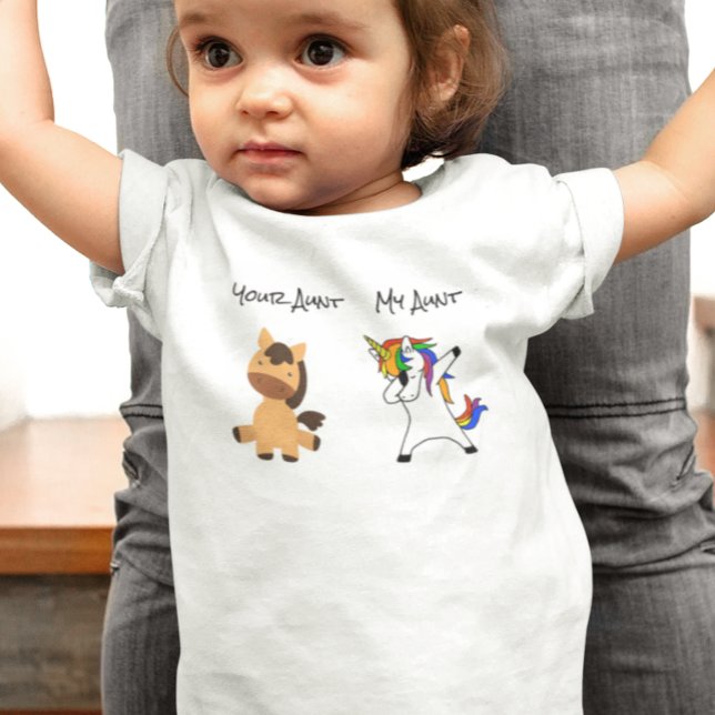 Camiseta De Bebé Mi Tía Tu Caballo Unicornio Niece Sobrino Dandole  (Subido por el creador)