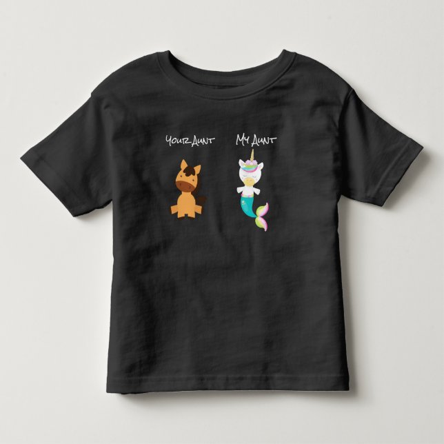 Camiseta De Bebé Mi Tía Tu Caballo Unicornio Sirena Sobrina Sobrino (Anverso)