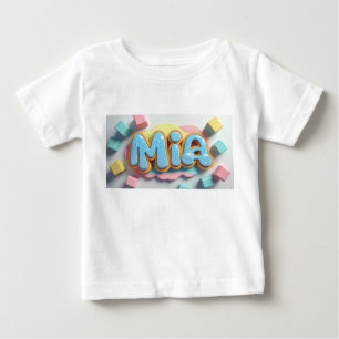 Camiseta De Bebé Mia escrita en letra de graffiti