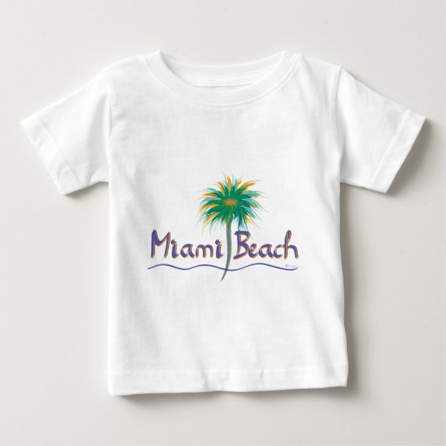 Camiseta De Bebé Miami Beach, Florida Palm (Anverso)