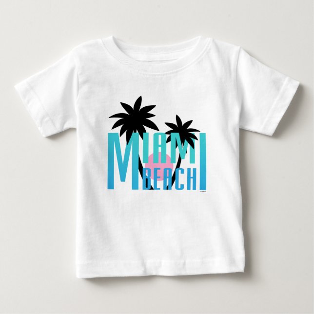Camiseta De Bebé Miami-Beach-Florida-Tipografía (Anverso)