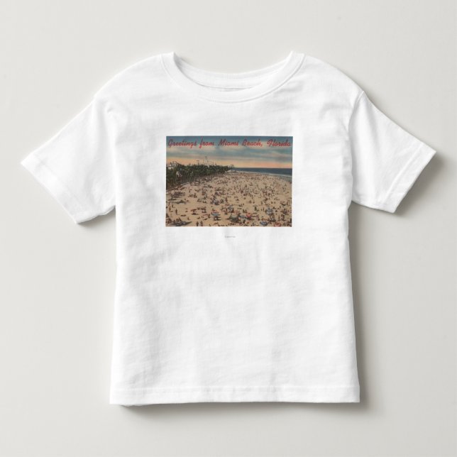 Camiseta De Bebé Miami Beach, FloridaGreetings FromMiami, FL (Anverso)