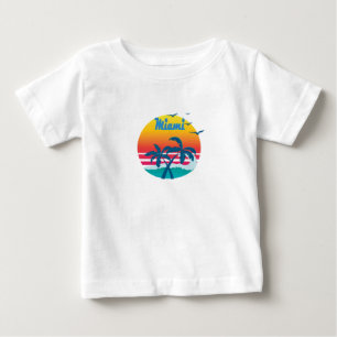 Camiseta De Bebé Miami, vintage retro del verano