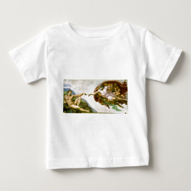 Camiseta De Bebé Michelangelo - Creación de pintura de Adán (Anverso)