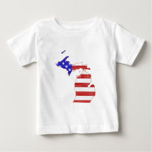 Camiseta De Bebé Michigan forma la bandera estadounidense Patriotic