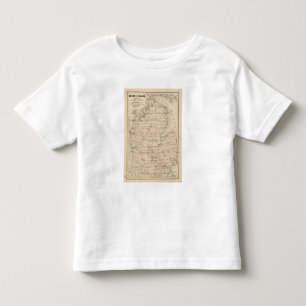 Camiseta De Bebé Michigan muestra líneas de contorno