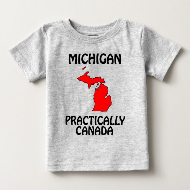 Camiseta De Bebé Michigan - Prácticamente Canadá (Anverso)