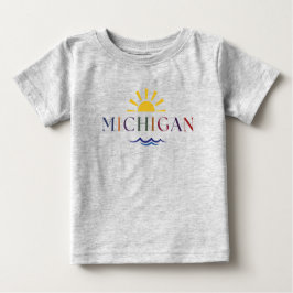 Camiseta De Bebé Michigan Tee, el texto del arcoiris infantil
