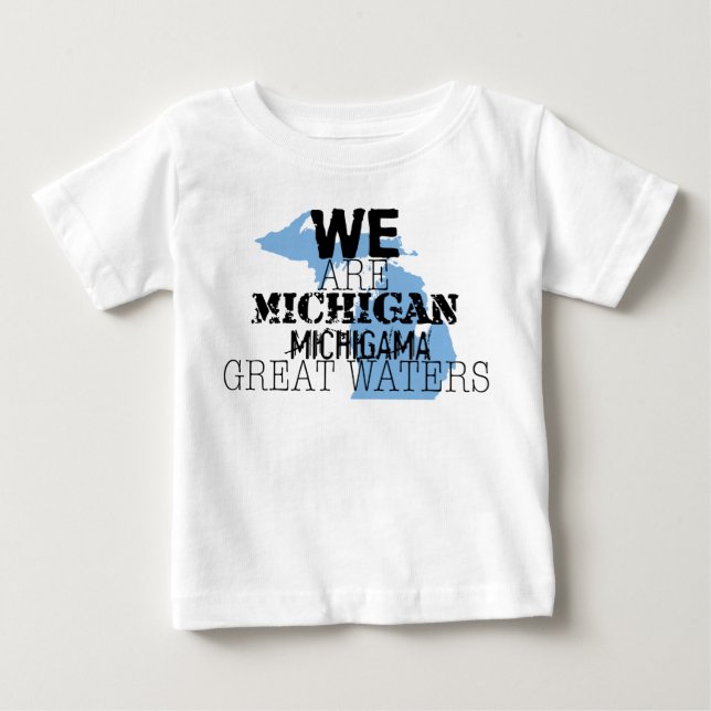 Camiseta De Bebé Michigan Tribal Michigama Great Waters Up North (Anverso)
