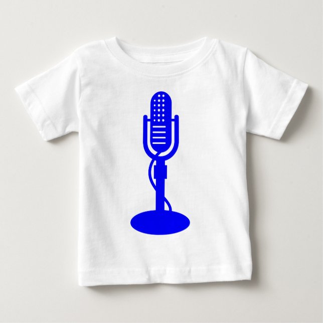 Camiseta De Bebé Micrófono - Azul (Anverso)
