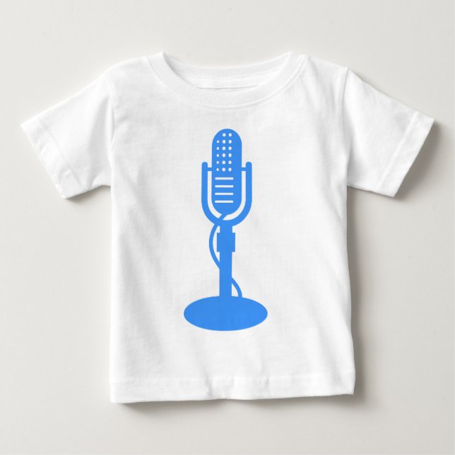 Camiseta De Bebé Micrófono - Azul bebé (Anverso)