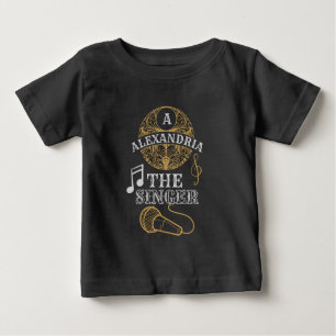 Camiseta De Bebé Micrófono de música divertida del cantante de mono