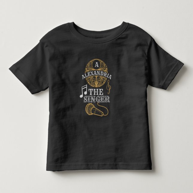 Camiseta De Bebé Micrófono de música divertida del cantante de mono (Anverso)