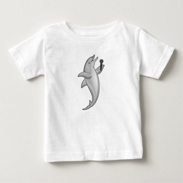 Camiseta De Bebé Micrófono Dolphin Singer (Anverso)