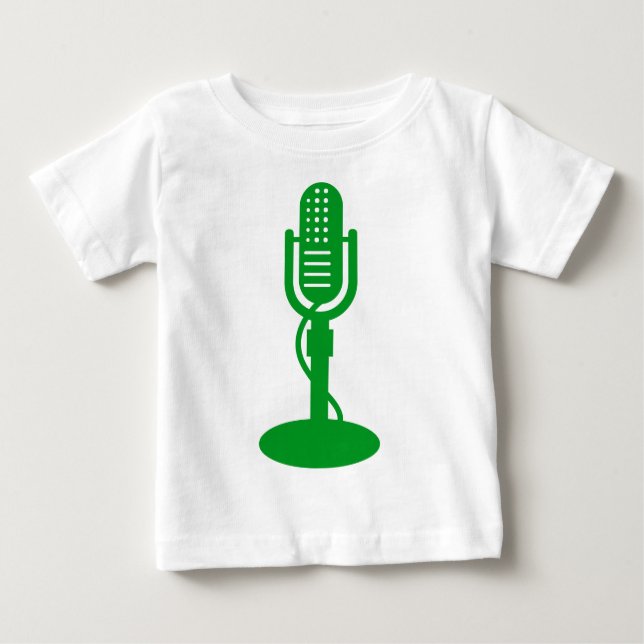 Camiseta De Bebé Micrófono - Verde de hierba (Anverso)