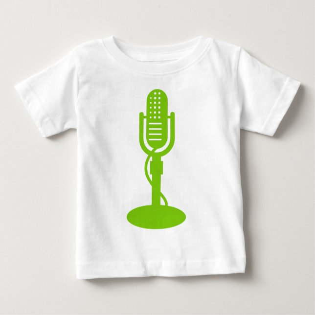 Camiseta De Bebé Micrófono: Verde marciano (Anverso)