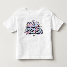 Camiseta De Bebé Middle Sister Shirt Cute Pastel Kids Tee