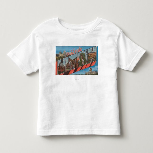 Camiseta De Bebé Midvale, letra ScenesMidvale, UT de UtahLarge (Anverso)