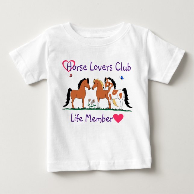Camiseta De Bebé Miembro del Club Life de los Amantes del Caballo (Anverso)