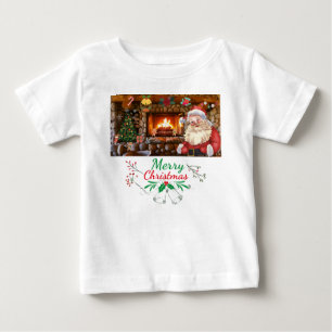 Camiseta De Bebé Mikitiez clásicas whitechristmas luz jollyholly