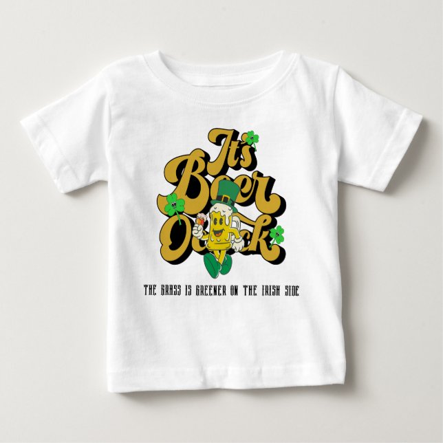 Camiseta De Bebé Mikitiez verde afortunado Saint Patrick's Day iris (Anverso)