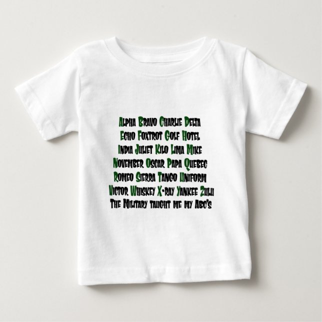 Camiseta De Bebé Militares de ABCs (Anverso)