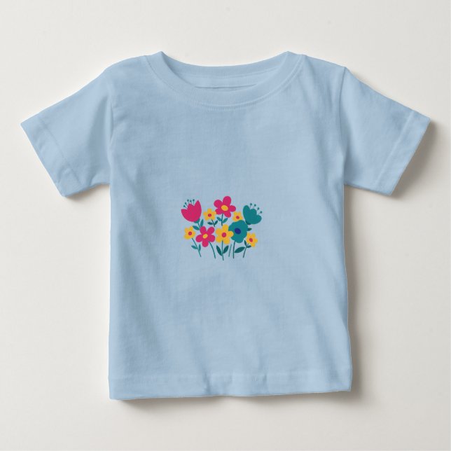 Camiseta De Bebé mimimalist flower  (Anverso)