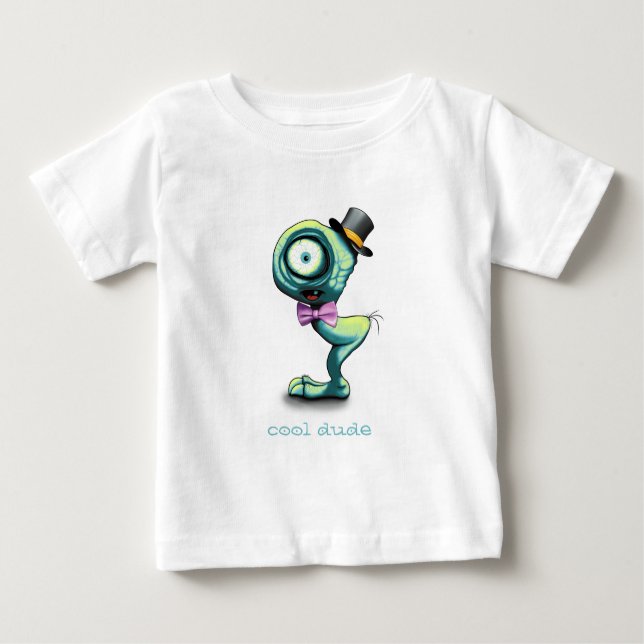 Camiseta De Bebé Mimo a Cute Mini Monstruo Guay Dude (Anverso)