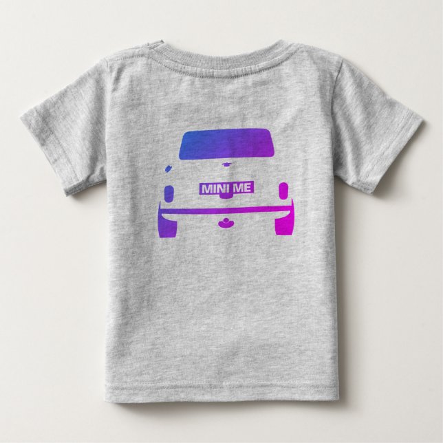 Camiseta De Bebé Mini coche británico icónico clásico de Austin (Reverso)