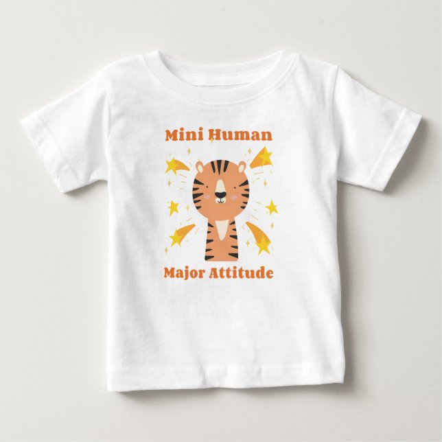 Camiseta De Bebé Mini humano, mayor actitud (Anverso)