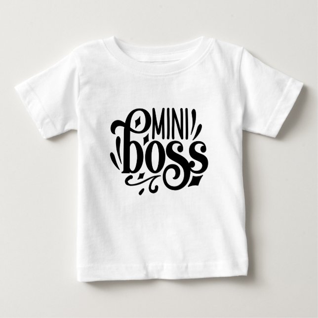 Camiseta De Bebé Mini jefe, jefe de bebé (Anverso)