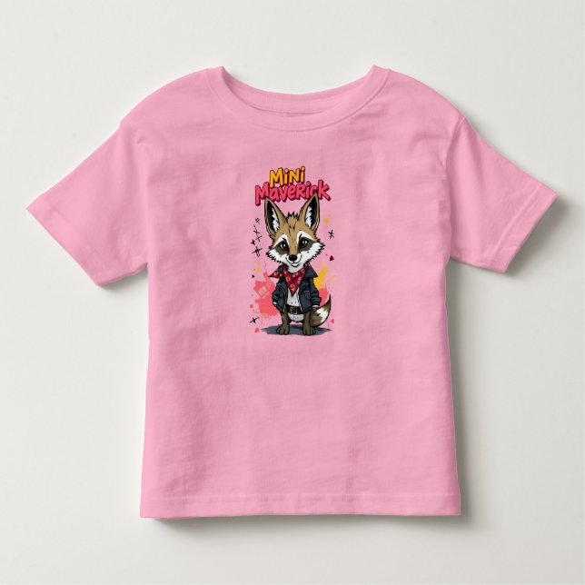 Camiseta De Bebé Mini Maverick Cool Rebel Coyote Playground Punk  (Anverso)