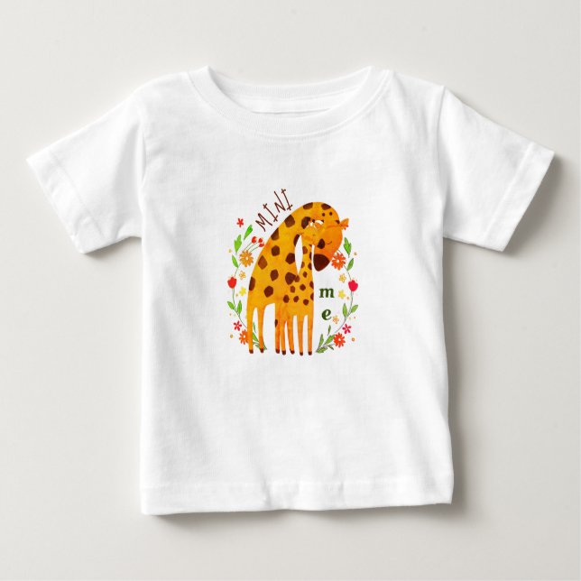 Camiseta De Bebé Mini Yo - Mamá y bebé Giraffe T-Shirt (Anverso)