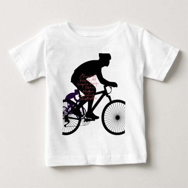 Camiseta De Bebé Minimal Bicycle Art  (Anverso)