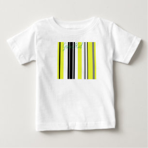 Camiseta De Bebé Minimalismo Amarillo Rayas Negras
