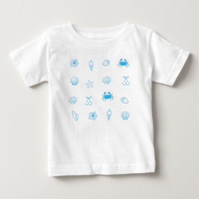 Camiseta De Bebé Minimalista playa griega (Anverso)
