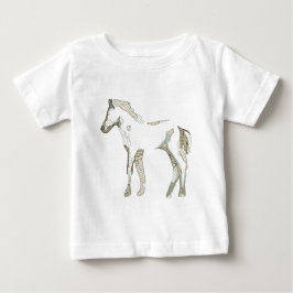 Camiseta De Bebé Mínimo y moderno dibujo de caballos blancos elegan