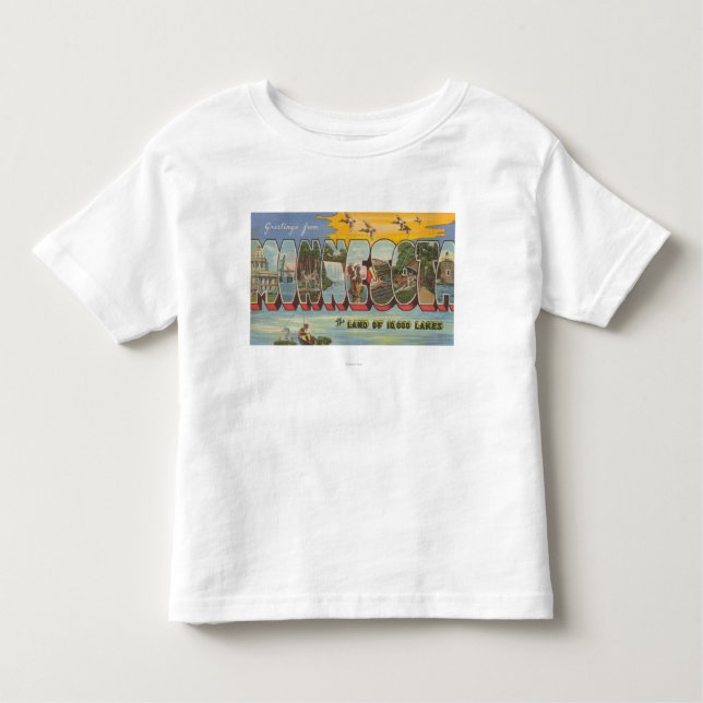 Camiseta De Bebé Minnesota (patos) - escenas grandes de la letra (Anverso)