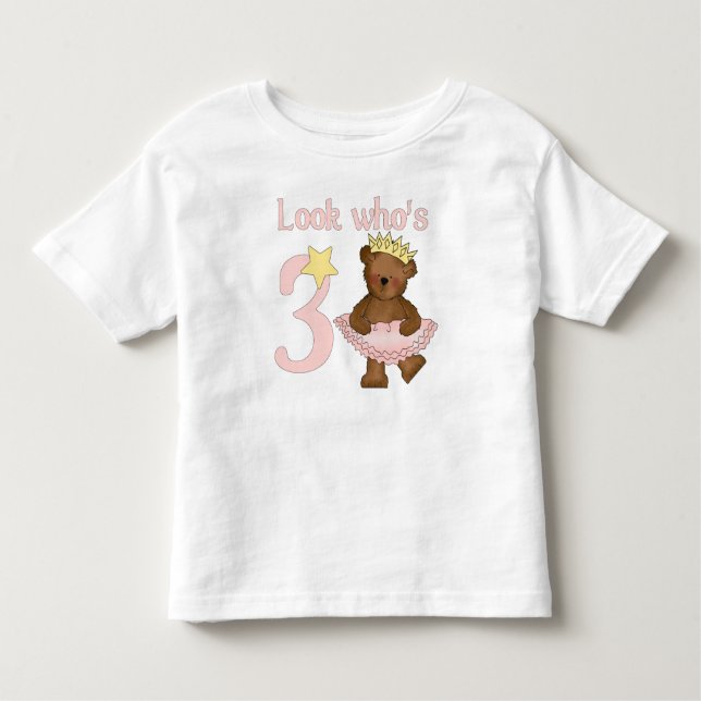 Camiseta De Bebé Mira quién cumple 3 chicas (Anverso)