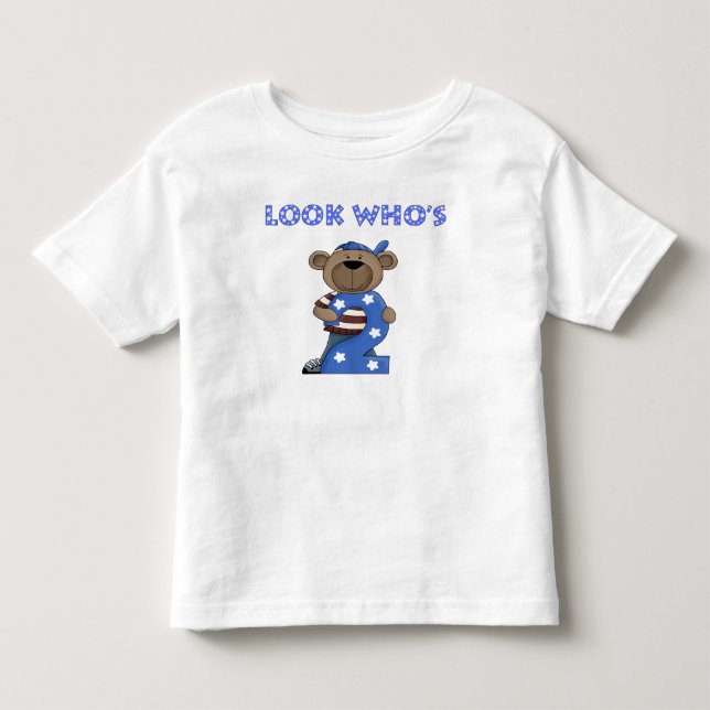 Camiseta De Bebé Mira quién es el oso de cumpleaños de dos chicos (Anverso)