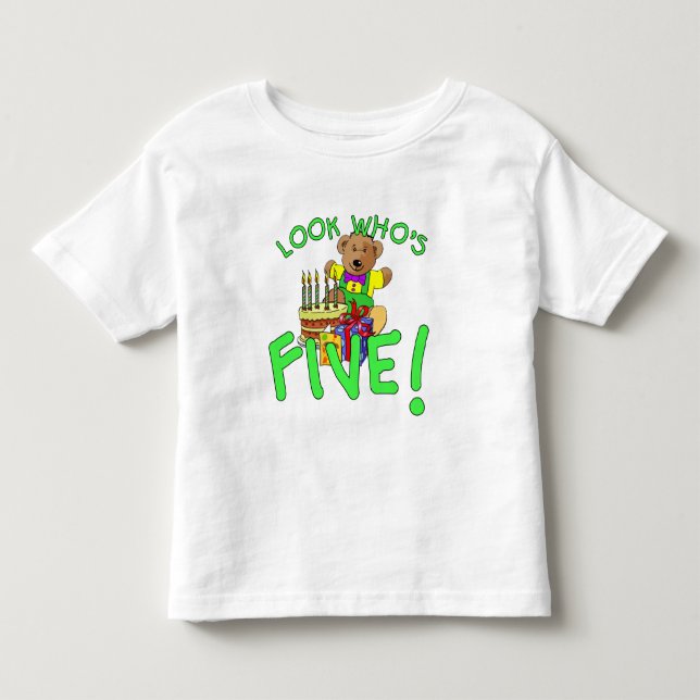 Camiseta De Bebé ¡Mire quién es cinco años! (Anverso)
